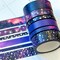 FOILED Galaxy Space Purple & Black Stars Celestial Astrology Washi Tape Set (#W011)